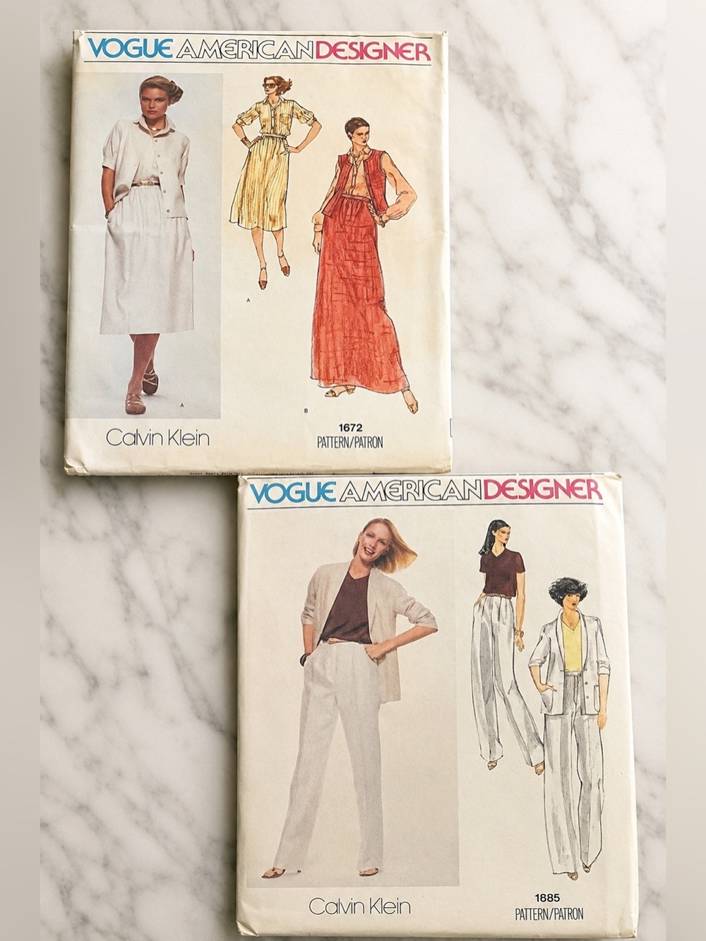 VOGUE Patterns 1672 1885 Calvin Klein Quiet Luxury Old Money Minimalist Lot 2